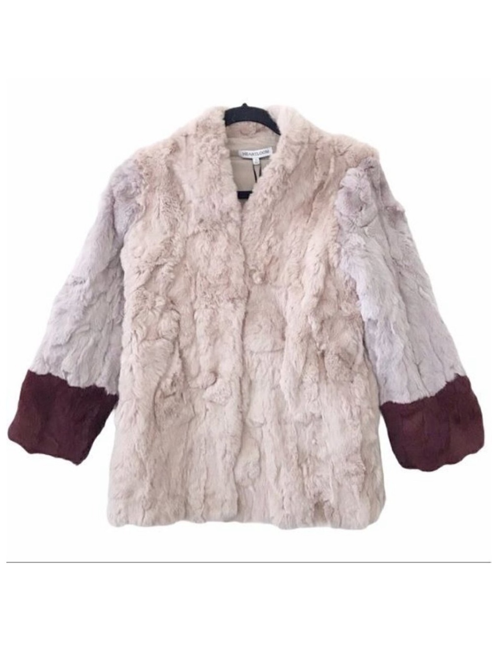 Heartloom Mari Fur Colorblock Coat Jacket Nwt Xs